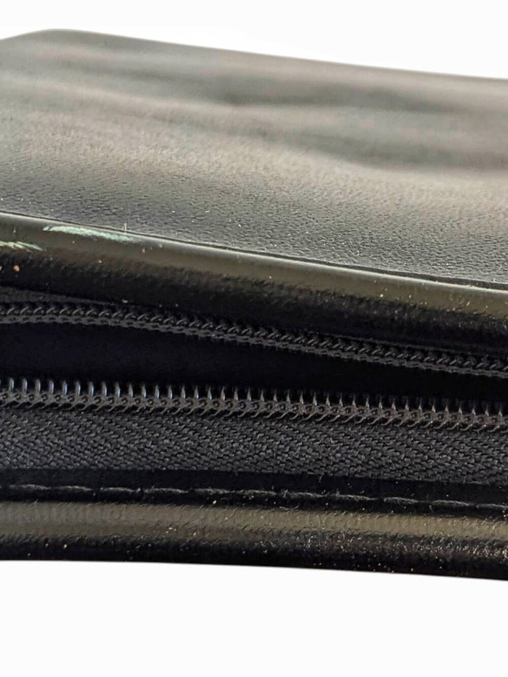 Vintage A4 Black Leather TIME TEXT Zippered Portfolio 3 Ring Binder Made in Cana - Picture 8 of 11
